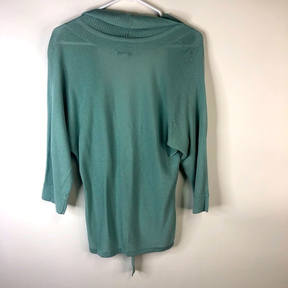Banana Republic mint green lightweight open wrap cardigan 3/4 sleeve Med Petite - Picture 4 of 11